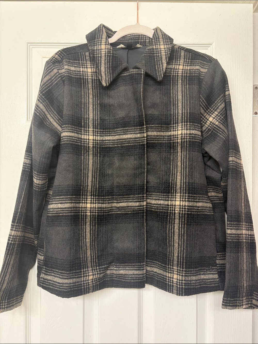 Banana Republic Plaid Blazer Jacket in Black, Grey and Cream